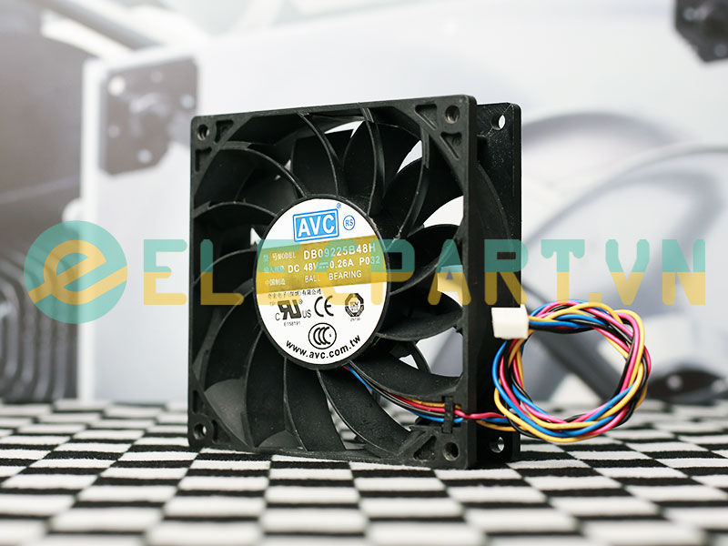 Quạt biến tần AVC DB09225B48H, 48VDC, 92x92x25mm