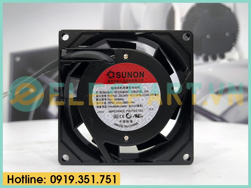 Quạt hút tủ điện SUNON SF23080AT 2082HBL.GN, 220-240VAC, 80x80x25mm