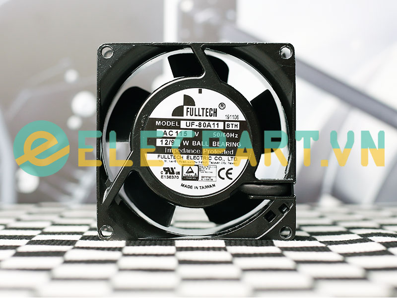 Quạt hút tủ điện FULLTECH UF-80A11 BTH, 115VAC, 80x80x38mm