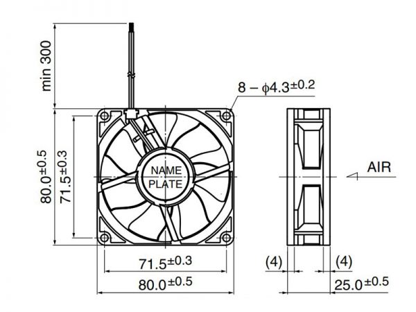 Quạt biến tần NMB 08025SS-24N-AL, 24VDC, 80x80x25mm