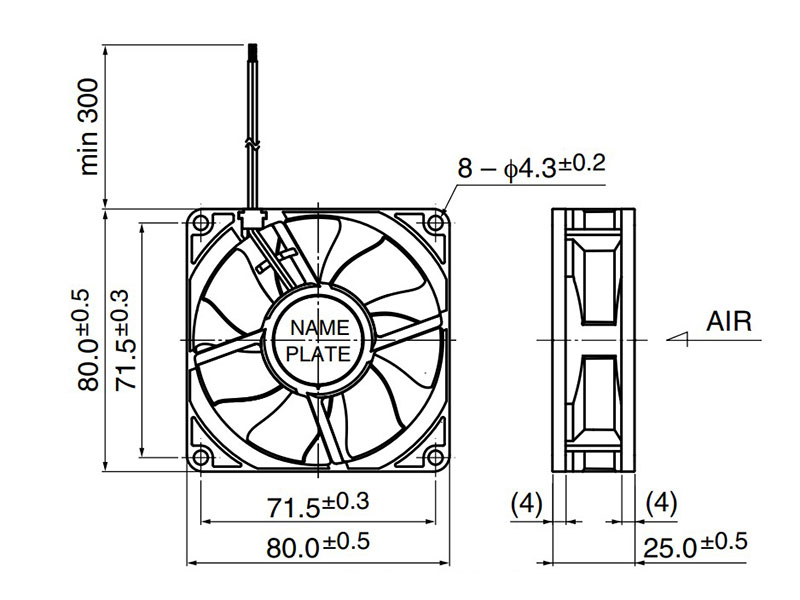 Quạt biến tần NMB 08025SS-24N-AL, 24VDC, 80x80x25mm