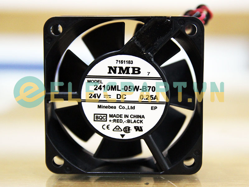 Quạt biến tần NMB 2410ML-05W-B70, 24VDC, 60x60x25mm