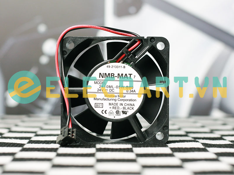 Quạt biến tần NMB 2410ML-05W-B80, 24VDC, 60x60x25mm