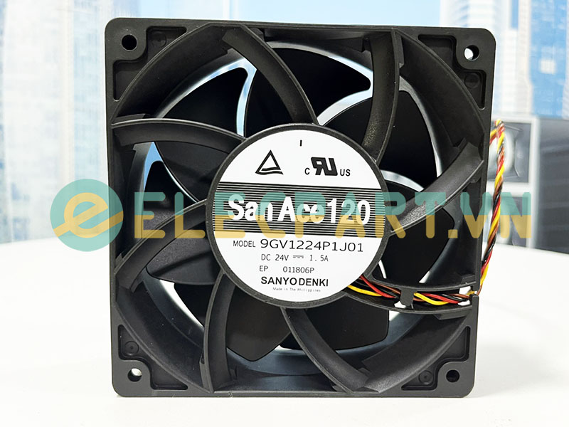 Quạt biến tần SANYO DENKI 9GV1224P1J01, 24VDC, 120x120x38mm