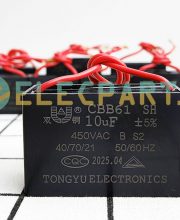Tụ điện CBB61 10uF, 450VAC Dây cắm