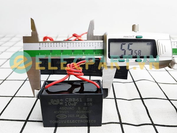 Tụ điện CBB61 10uF, 450VAC Dây cắm