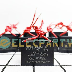 Tụ điện CBB61 1uF, 450VAC Dây cắm