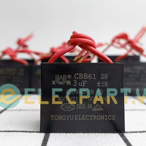 Tụ điện CBB61 3uF, 450VAC Dây cắm