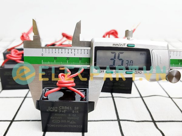 Tụ điện CBB61 3uF, 450VAC Dây cắm