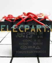 Tụ điện CBB61 8uF, 450VAC Dây cắm