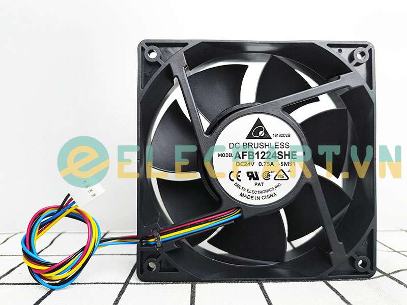 Quạt biến tần DELTA AFB1224SHE, 24VDC, 120x120x38mm