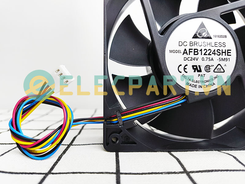 Quạt biến tần DELTA AFB1224SHE, 24VDC, 120x120x38mm