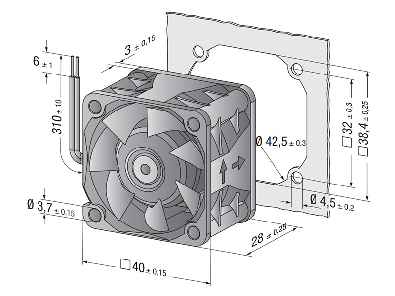 Quạt biến tần EBMPAPST 424JH, 24VDC, 40x40x28mm