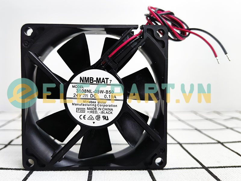 Quạt biến tần NMB 3108NL-05W-B50, 24VDC, 80x80x20mm