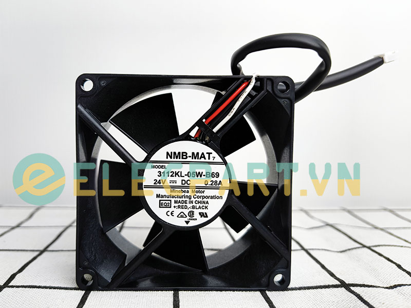 Quạt biến tần NMB 3112KL-05W-B69, 24VDC, 80x80x32mm