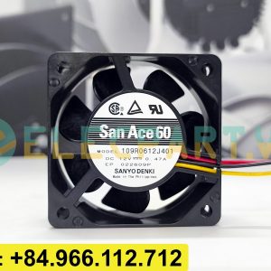 Quạt biến tần SANYO DENKI 109R0612J401, 12VDC, 60x60x25mm