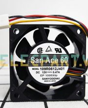 Quạt biến tần SANYO DENKI 109R0612J401, 12VDC, 60x60x25mm