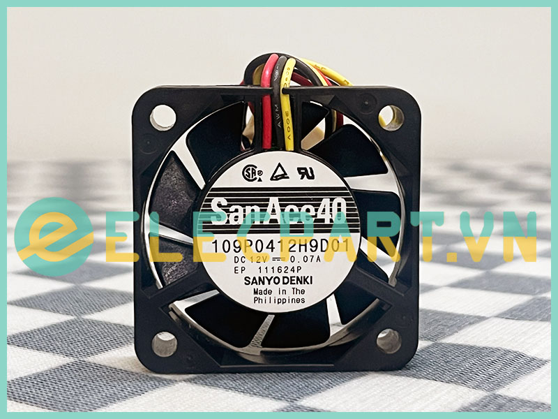 Quạt biến tần SANYO DENKI 109P0412H9D01, 12VDC, 40x40x10mm