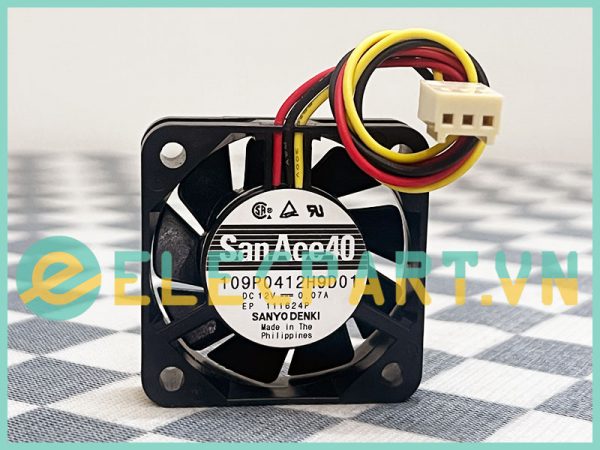 Quạt biến tần SANYO DENKI 109P0412H9D01, 12VDC, 40x40x10mm