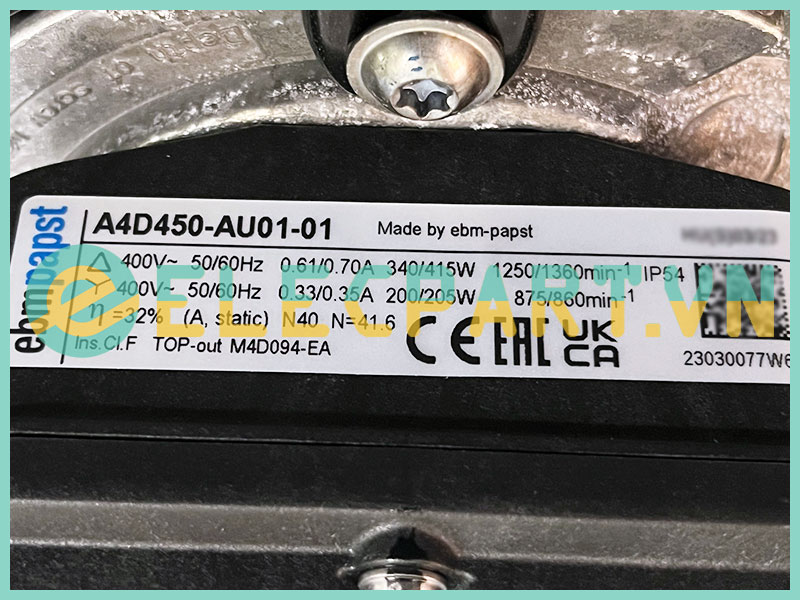 Quạt EBMPAPST A4D450-AU01-01, 400VAC, 450mm