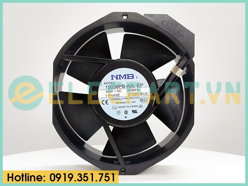 Quạt tủ điện NMB 15038PB-A0L-EP, 100VAC, 172x150x38mm