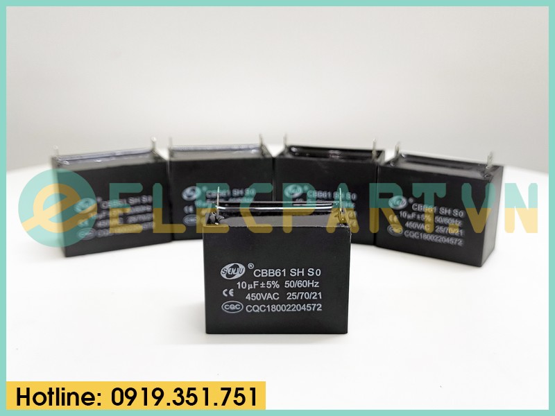 Tụ điện SENJU CBB61 10uF, 450VAC Giắc cắm