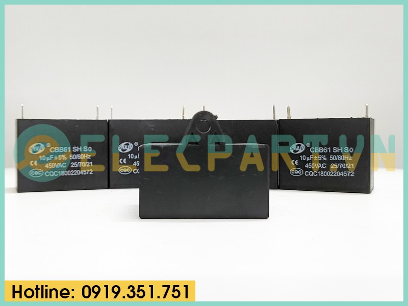 Tụ điện SENJU CBB61 10uF, 450VAC Giắc cắm