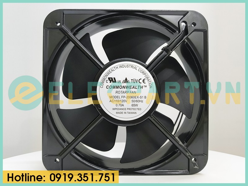 Quạt hút tủ điện COMMONWEALTH FP-20060EX-S1-B, 110/120VAC, 200x200x60mm
