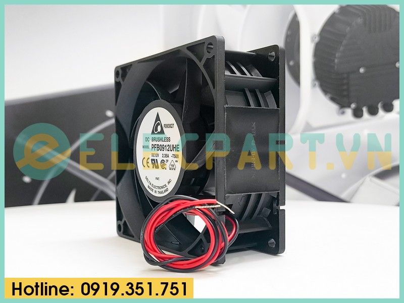 Quạt biến tần DELTA PFB0912UHE, 12VDC, 92x92x38mm