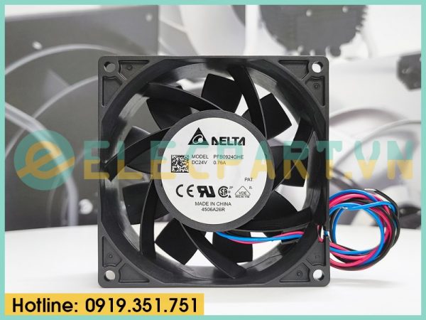 Quạt biến tần DELTA PFB0924GHE, 24VDC, 92x92x38mm