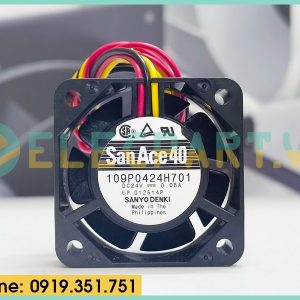 Quạt biến tần SANYO DENKI 109P0424H701, 24VDC, 40x40x15mm