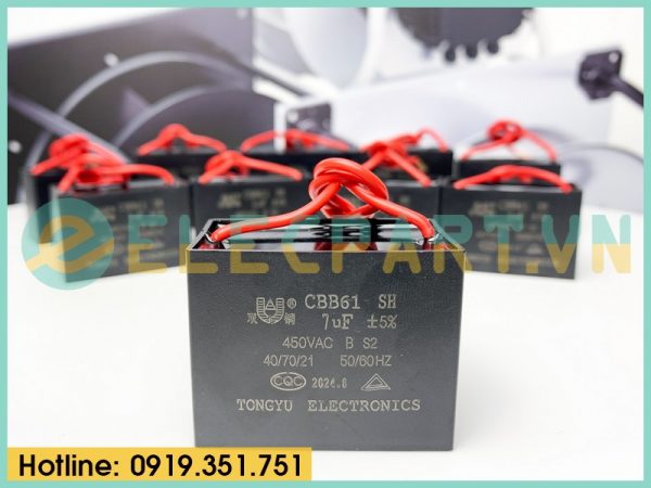 Tụ điện CBB61 7uF, 450VAC Dây cắm