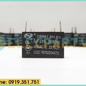 Tụ điện SENJU CBB61 1.5uF, 450VAC Giắc cắm