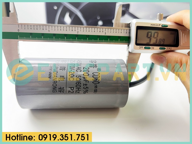 Tụ điện CD60 200uF, 450VAC Dây cắm