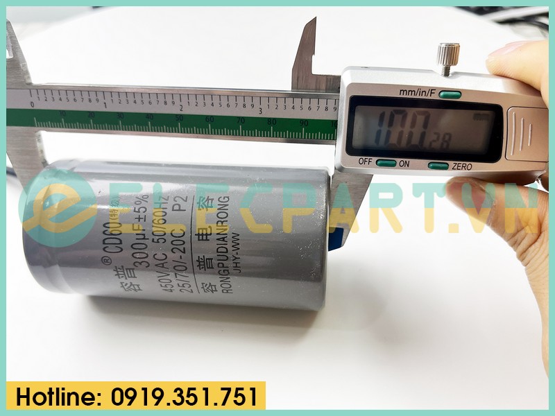 Tụ điện CD60 300uF, 450VAC Dây cắm