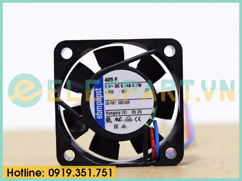 Quạt tản nhiệt EBMPAPST 405F, 5VDC, 40x40x10mm