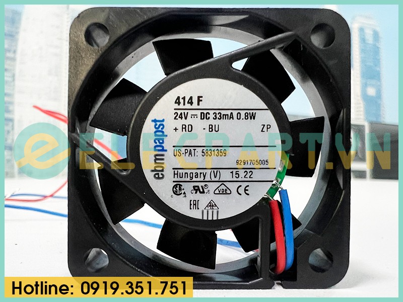 Quạt tản nhiệt EBMPAPST 414F, 24VDC, 40x40x10mm