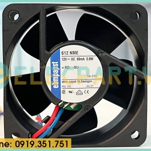 Quạt tản nhiệt EBMPAPST 612NME, 12VDC, 60x60x25mm