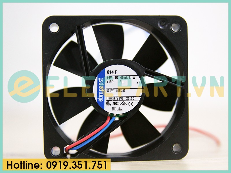 Quạt tản nhiệt EBMPAPST 60x60x15mm, 12V/24V/48V