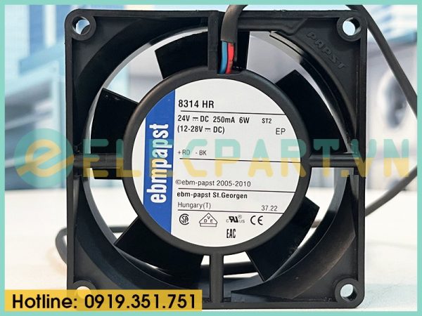 Quạt EBMPAPST 8314HR, 24VDC, 80x80x32mm
