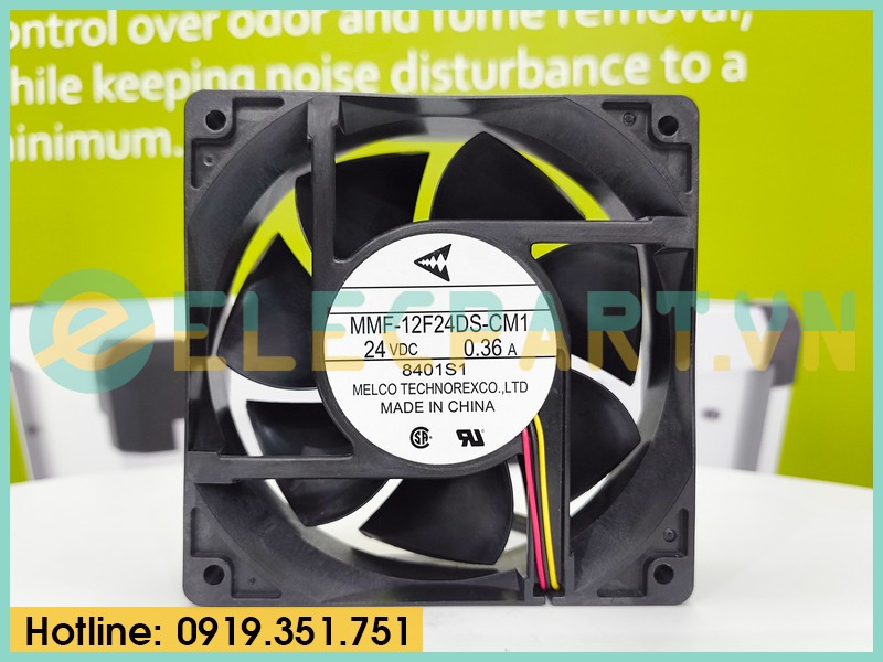 Quạt biến tần MELCO MMF-12F24DS-CM1, 24VDC, 120x120x38mm