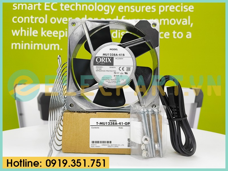 Bộ quạt ORIX T-MU1238A-41-GP, 200VAC, 120x120x38mm