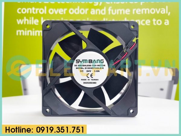Quạt biến tần SYMBANG D12038V24SLB-K, 24VDC, 120x120x38mm
