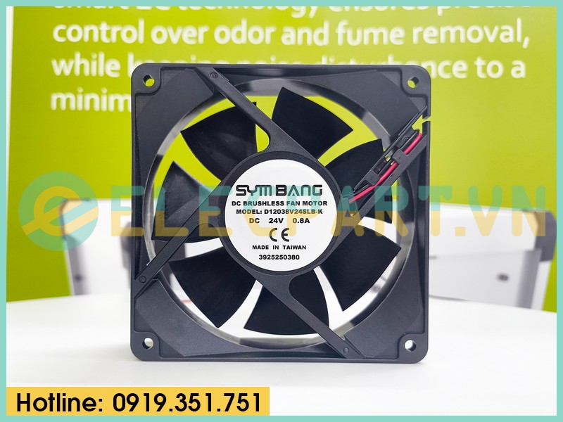 Quạt biến tần SYMBANG D12038V24SLB-K, 24VDC, 120x120x38mm