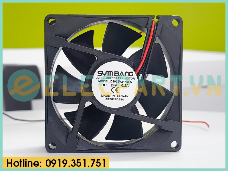 Quạt biến tần SYMBANG D8025V24HB-K, 24VDC, 80x80x25mm