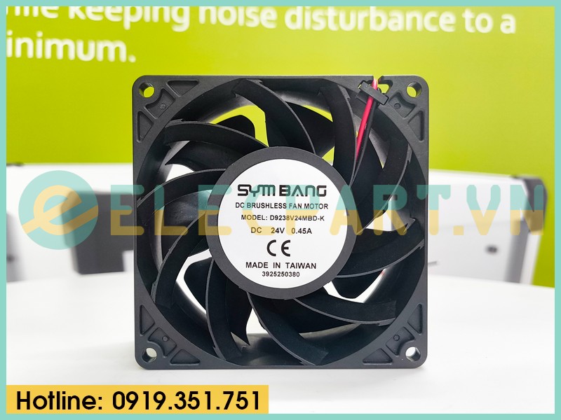Quạt biến tần SYMBANG D9238V24MBD-K, 24VDC, 92x92x38mm