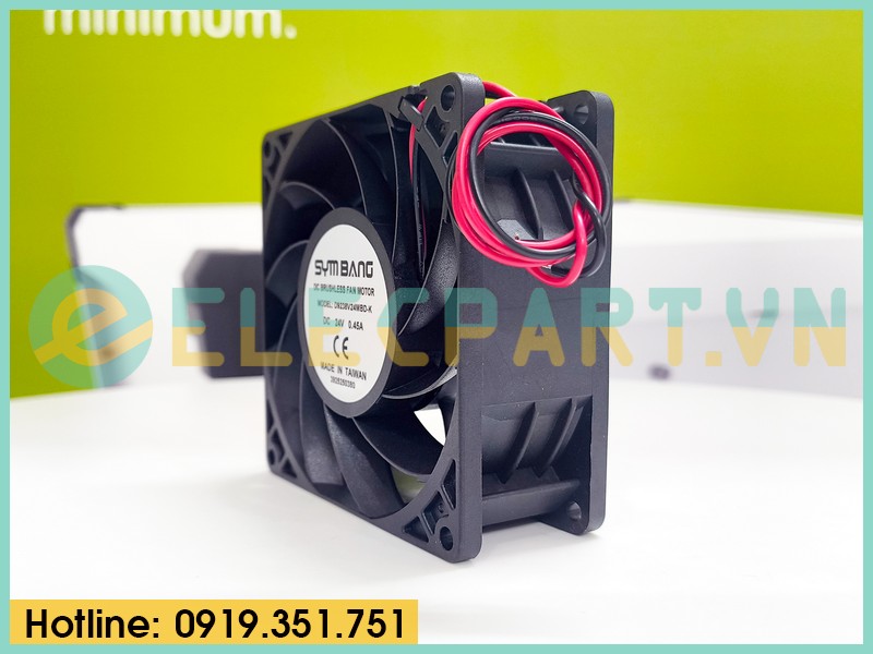 Quạt biến tần SYMBANG D9238V24MBD-K, 24VDC, 92x92x38mm