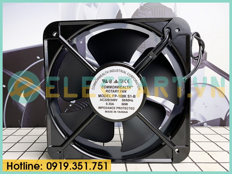 Quạt tản nhiệt COMMONWEALTH FP-108K-S1-B, 220VAC, 200x200x60mm