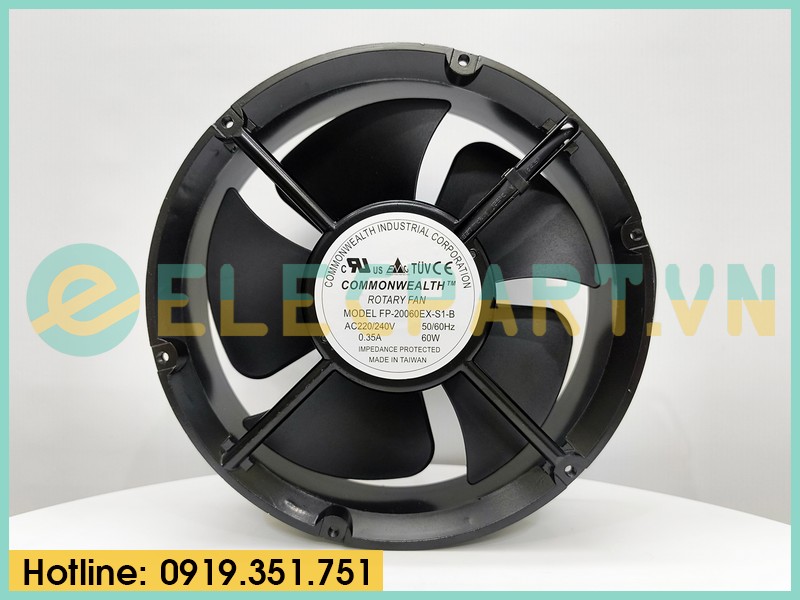 Quạt tản nhiệt COMMONWEALTH FP-20060EX-S1-B, 220-240VAC, 200x200x60mm