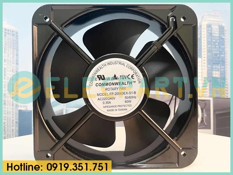 Quạt tản nhiệt COMMONWEALTH FP-20060EX-S1-B, 220VAC, 220x60mm